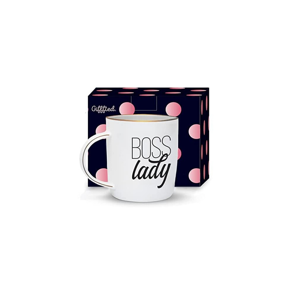 Triple Gifffted Boss Lady Gifts for Women, Valentines Day, Her Birthday, Christmas, Mothers Day Presents, Coffee Mug Cup Gift for Sister, Mom, Boss, G