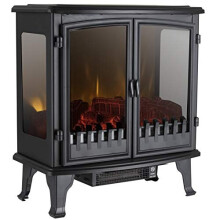 Warmlite WL46027 Carlisle Electric Fireplace, Panoramic Window, Black