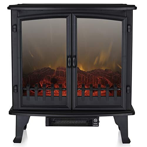 Warmlite Warmlite WL46027 Carlisle Electric Fireplace, Panoramic Window, Black 1