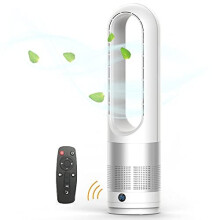 EZSMART Bladeless Fan Cooler, Total 23.62-inch 80 Oscillating Tower Fan with Remote Control, 8 Speed Settings, 8 Hour Timer, Super Quiet Touchable Pe