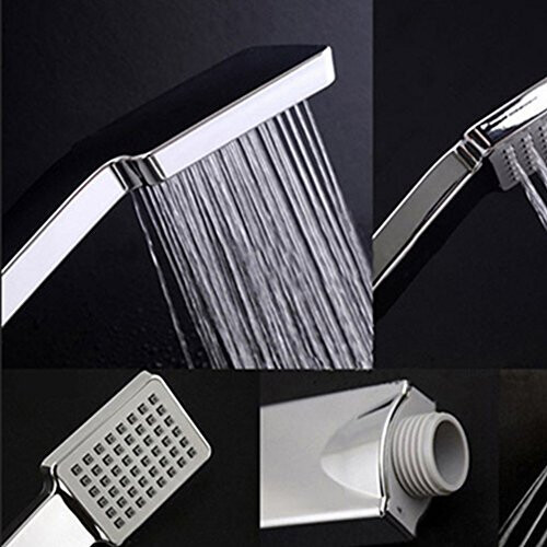 Square High Pressure Shower Head, Woopower Rainfall Universal Hand Held Water Saving Bathroom Handshower 2