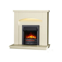 Endeavour Fires New Cayton Electric 42"Fireplace Suite, fitted with Black Trim and Fret, 220/240Vac 1&2kW with 7 day Programmable Remote Control in