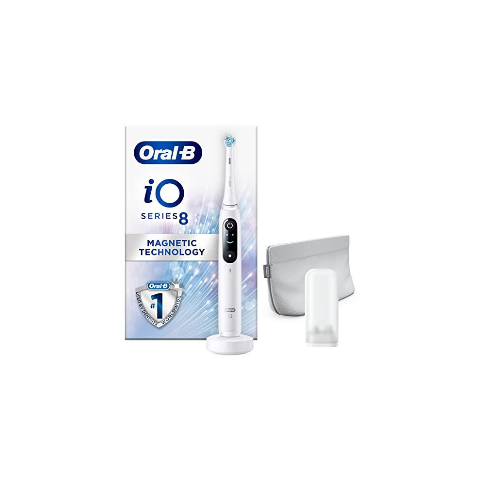 Oral-B iO8 Electric Toothbrush with Revolutionary Magnetic Technology, App Connected Handle, 1 Ultimate Clean Toothbrush Head & Magnetic Pouch, 6 Mode