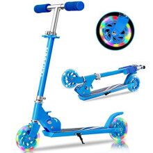 TENBOOM Scooter For Kids Ages 4-7 Boys Girls With Led Light Up Wheels, 2 Wheels Kick Scooter Micro Kids Scooter With Adjustable Handlebar Rear Brake f