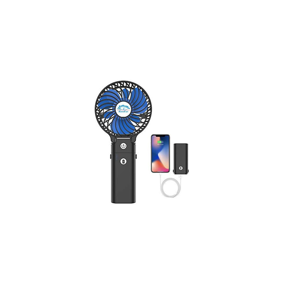 Handfan 5200Mah Portable Fan Handheld 3 Speeds,180Foldable Battery Operated Power Bank & Desktop & Rechargeable Personal Fan 3-In-1 Usb Mini Electric 718040902054