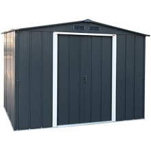 Riparo da giardino in metallo 4,77 m2 - DURAMAX - Kit di ancoraggio incluso - Grigio ardesia
