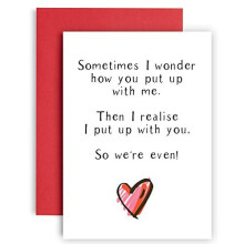 We Put up with Each Other! Funny Anniversary Card - Wedding Anniversary Card - Birthday Cards for Him - Birthday Cards for her - Witty Card for Husban