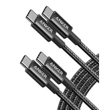 USB C Cable, Anker 2 Pack New Nylon USB C to USB C Cable, USB 2.0 Type C Charging Cable for iPad Mini 6th Gen, MacBook Pro 2020, iPad Pro 2020, i