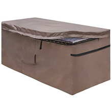 MountainLoc Garden Deck Box Cover, Storage Box Protective Covers With Zipper Lid And Air Vent, Waterproof, 420D Oxford Brown (130*71*67cm)