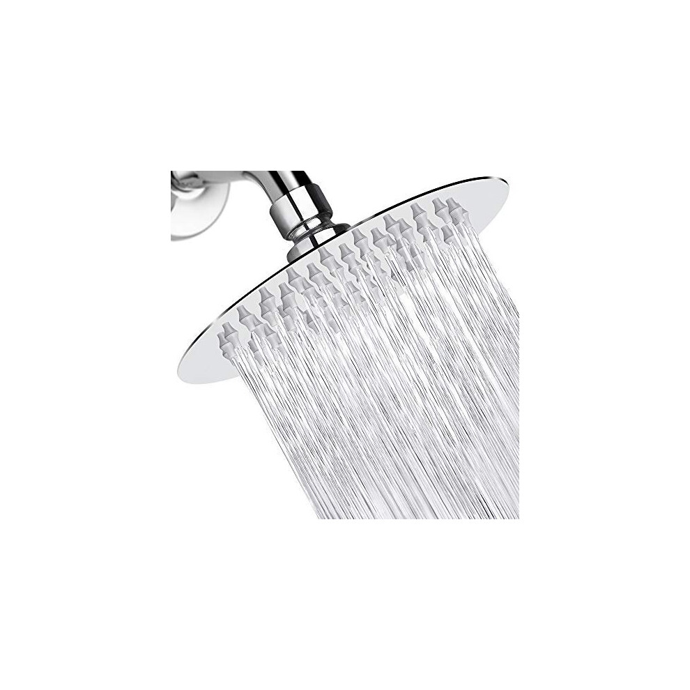 High Pressure Shower Head, 6 Inch Rain Showerhead, Ultra-Thin Design-Best Pressure Boosting-Awesome Shower Experience, NearMoon High Flow Stainless St-image-OPC-P8VG2H9-NEW