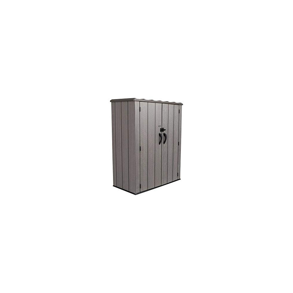 Lifetime 60209 Vertical Storage Shed (53 Cubic feet), Roof Brown, 74 x 142 x 174 cm