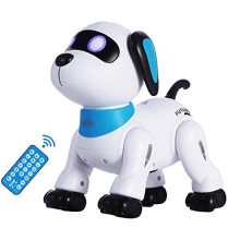 Remote Control Robot Dog Toy, Programmable Interactive & Smart Dancing Robots for Kids 5 and up, RC Stunt Toy Dog with Sound LED Eyes, Electronic Pets