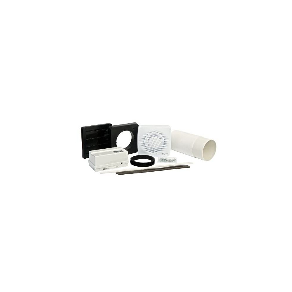 Xpelair LV100T Low Voltage Bathroom / Toilet Extractor Fan with Timer for Window or Wall