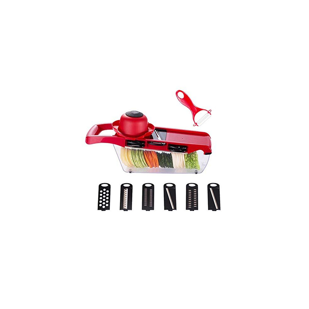 Mandoline Slicer, Vegetable Slicer 7 in 1 Multi-Function Food Slicer Grater Chopper Fruit and Cheese Vegetable Cutter Mandoline Vegetable Slicer with