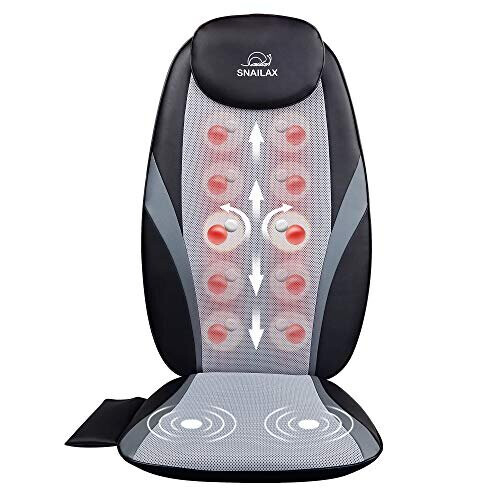 Snailax Back Massager with Heat - Massage Chair Pad Deep Kneading Full Back Massager Massage seat Cushion for Home Office use