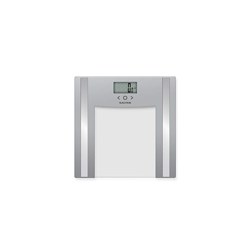 Salter Glass Analyser Digital Bathroom Scale 9182 SV3R - Easy to Read Digital Display, Silver