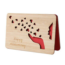 Wooden Happy Anniversary Cards for Her Him,I Love You Wedding Anniversary Lovely Gesture Keepsake for Parents,Couple,Wife Husband,Wood Christmas Gifts