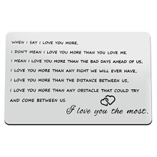 Anniversary Card Gifts for Him Engraved Wallet Insert Card for Boyfriend Husband Fathers Day Valentines Day Gifts for Men Christmas Birthday Gifts I L