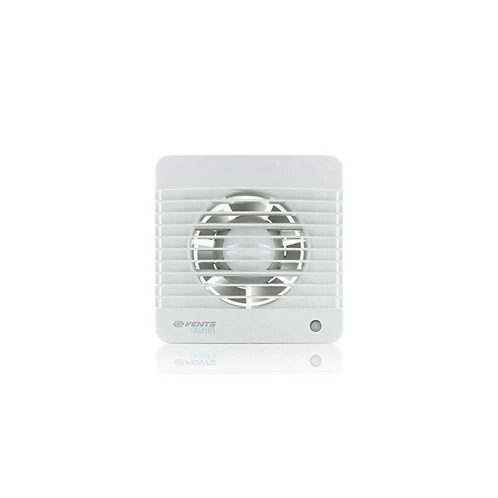 Vents Silent 100mm (4" inch) Bathroom Extractor Fan with Run On Timer, Energy Saving and Quiet - Universal White Shower Wall Ceiling Mounted kitchen M