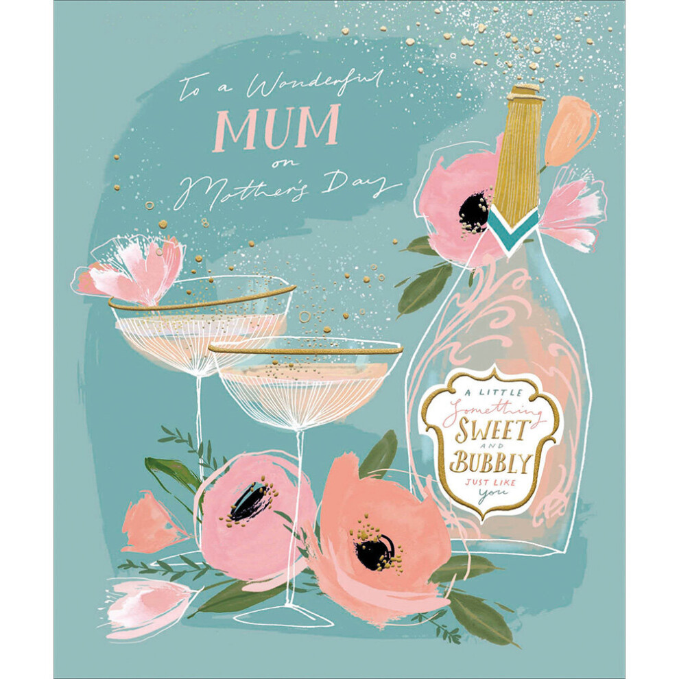 A Wonderful Mum Bubbly Foiled Mother's Day Greeting Card Mothers Day Cards