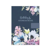 Blue Floral A5 A-Z Birthday & Address Book Contact Organiser