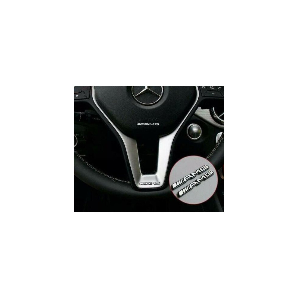 2x Mercedes AMG Steering Wheel Speaker Badge Logo Emblem Sticker Car Accessories