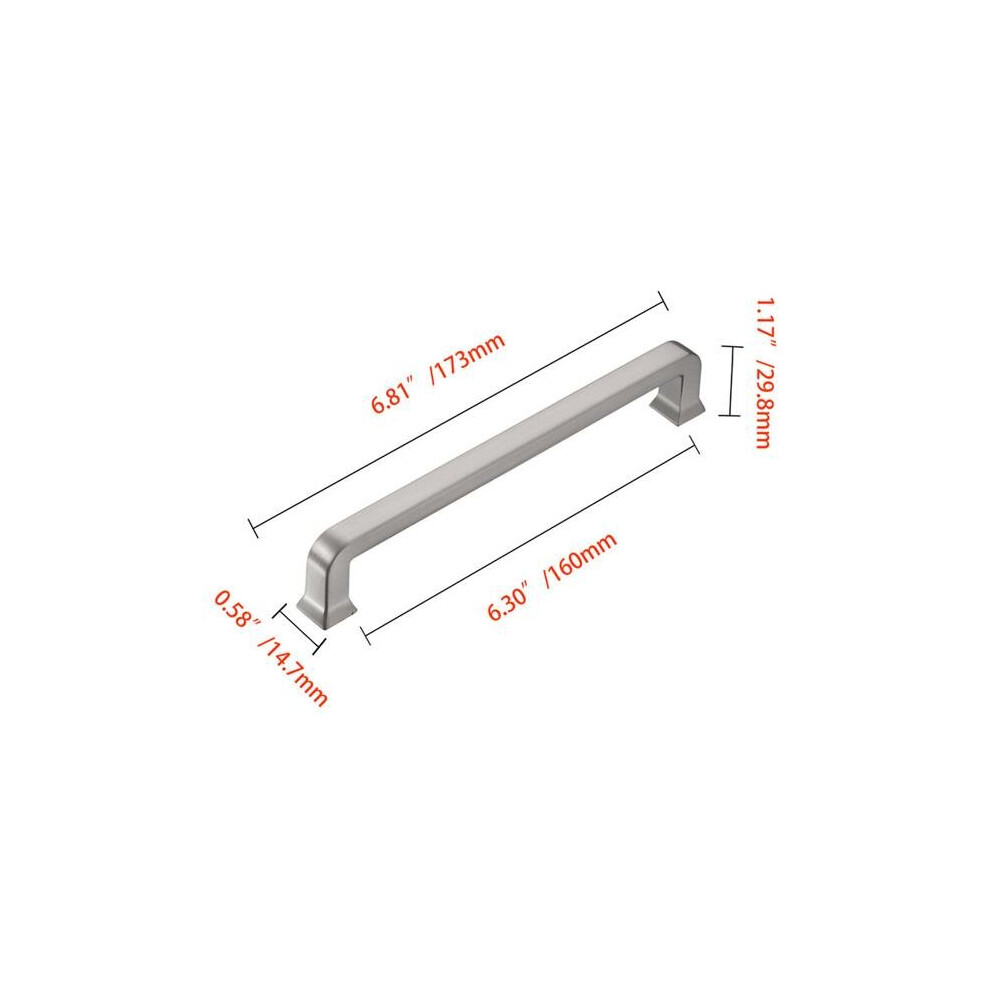 Utopia Alley Hw407bn 6.3 In. Center To Center Zinc Cabinet Pull, Brushed Nickel 758277908764