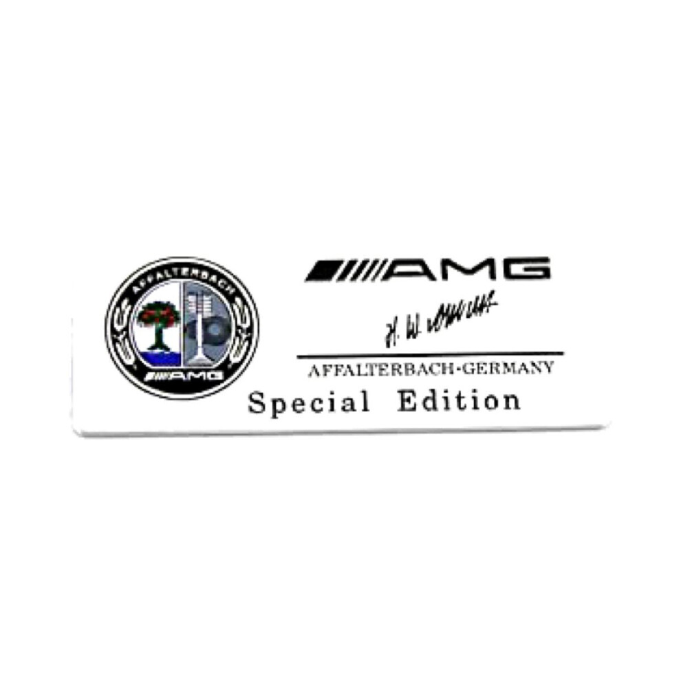 Silver Chrome Mercedes AMG Affalterbach-Germany Special Edition Badge Emblem 80mm x 30mm