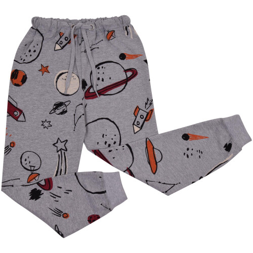 (2-3 Years, Grey) Boys Rocket Blast Off Grey Pyjamas Sleepwear Set 2