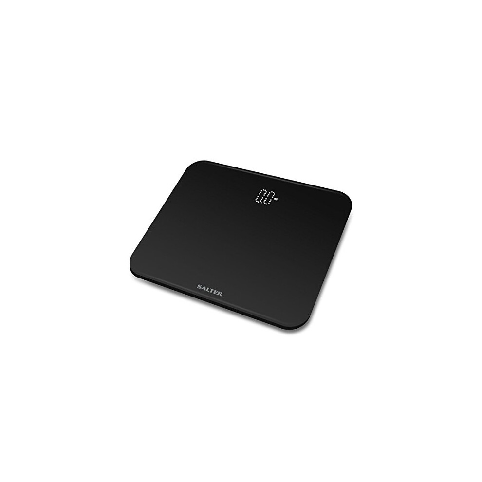 Salter Phantom Bathroom Scales, White LED Digital Electronic Scale for Precise Weighing, Super Clear Toughened Glass Platform, Step-On for Instan