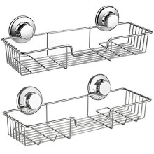 SANNO Sugekop Brusekabine med kroge Kraftig sugekop Badev?relse Brusekabine Badekar Hylde Opbevaring Combo Organizer Kurv Badev?relsestilbeh?r ti