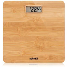 Duronic Digital Bathroom Body Scales BS503 | Measures Body Weight in Kilograms, Pounds and Stones | Lightweight Eco-Friendly Bamboo Design | Step