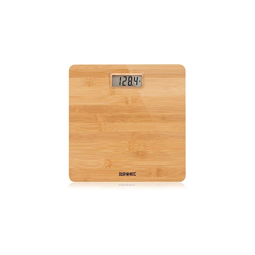 Duronic Digital Bathroom Body Scales Bs503 | Measures Body Weight In Kilograms, Pounds And Stones | Lightweight Eco-Friendly Bamboo Design | Step