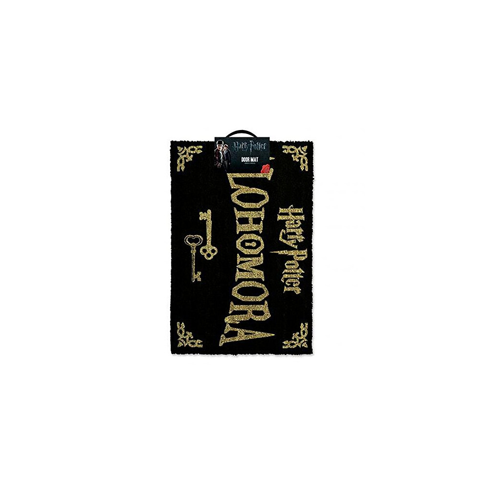 Harry Potter Alohomora Door Mat, Black and Gold