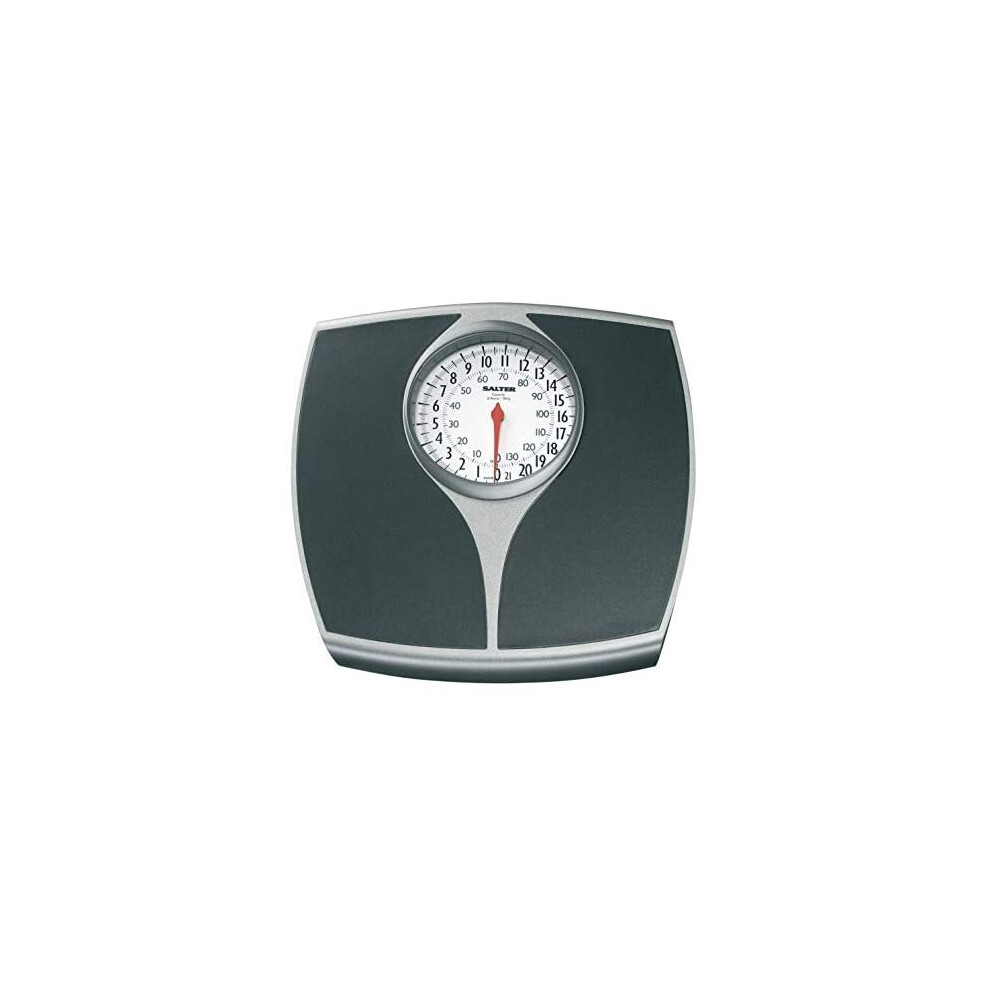 Salter Speedo Mechanical Bathroom Scales - Fast, Accurate And Reliable Weighing, Easy To Read Analogue Dial, Sturdy Metal Platform, High Capacity Black/Silver