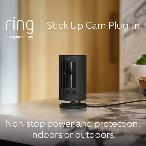 Ring Ring Stick Up Cam Plug-In | HD security camera with Two-Way Talk