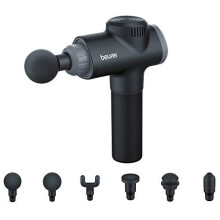 Beurer MG180 Massage Gun - Delivers a Deep Tissue Massage to Relieve Tension and Regenerate Muscles - 6 Attachments - 4 Intensity Levels - Upto 3,200