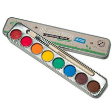 Honeysticks Natural Watercolour Paint Set for Kids - 8 Vibrant, Long-Lasting, Non-Toxic, Food-Grade Colours with Brush - Made in New Zealand