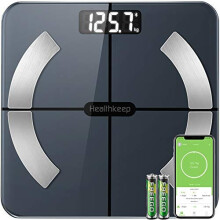 HEALTHKEEP Scales for Body Weight, Bathroom Weighing Scale for Body Weight Stones and Pounds, with BMI Scales Muscle Weighing Composition Analyze