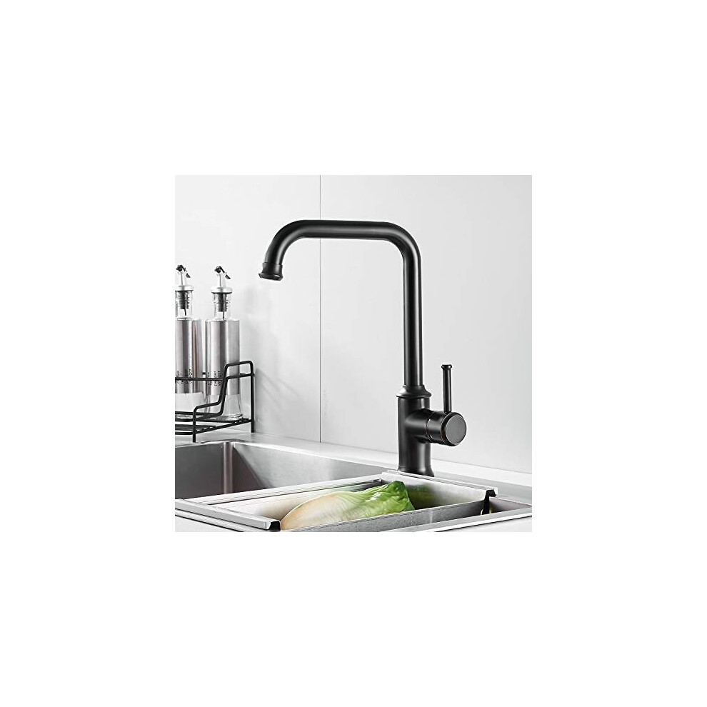 Kitchen Sink Mixer Tap Matte Black Monobloc Kitchen Tap with Swivel Spout