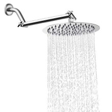 NearMoon Pommeau de douche effet pluie avec bras rglable de 27,9 cm, douche effet pluie haute pression en acier inoxydable, design ultra fin