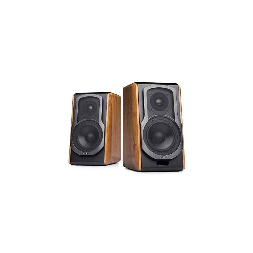 Edifier S1000DB Brown Active Audiophile Bookshelf Studio Speakers with Bluetooth aptX & Multiple Input Connections