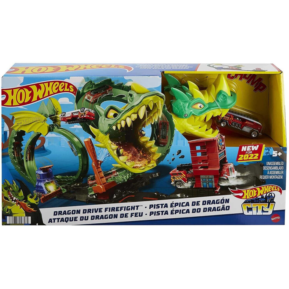 Hot Wheels Dragon Drive Firefight Playset