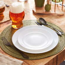 (18 Pcs Dinner Set, White) Luminarc 18pc Black White Opal Glass Dinner Set