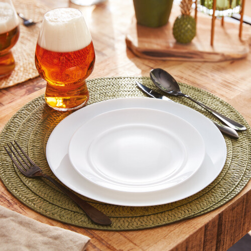 (18 Pcs Dinner Set, White) Luminarc 18pc Black White Opal Glass Dinner Set