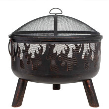 Wildfire Steel Firepit-Bronze Effect Outdoor Heating, Black