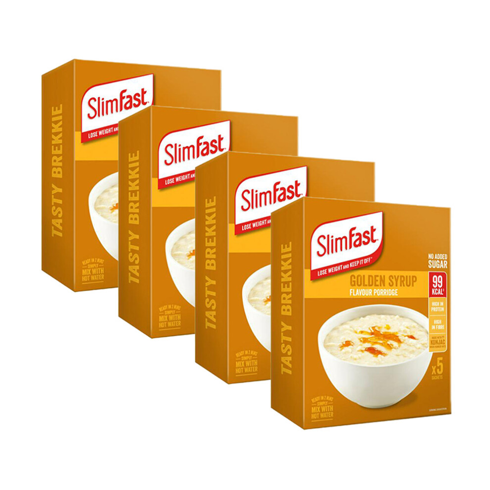 SlimFast Golden Syrup Porridge Multipacks, 5 x 4 Bar Multipack (20 Bars)