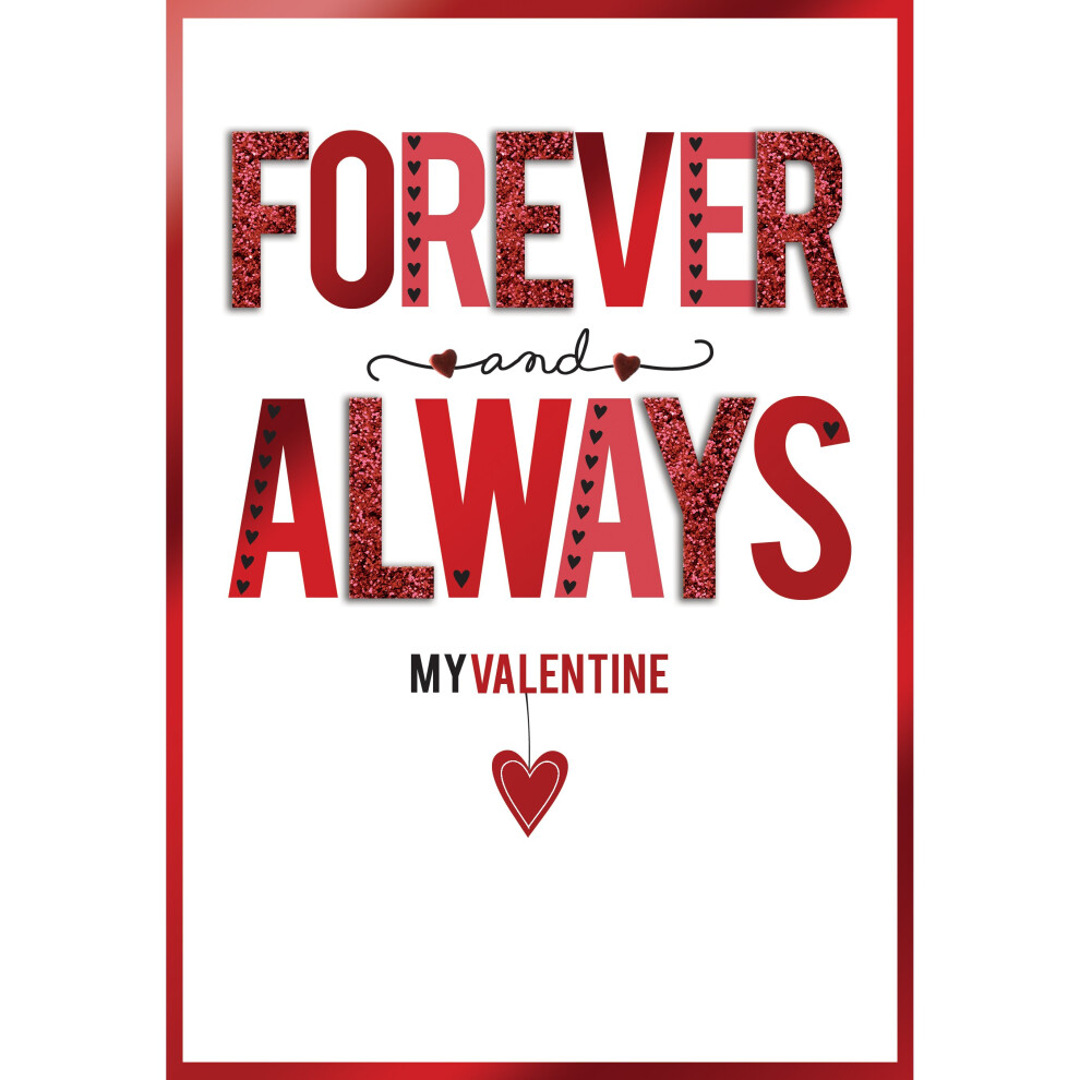 Forever & Always My Valentine Embellished Valentine's Day Greeting Card