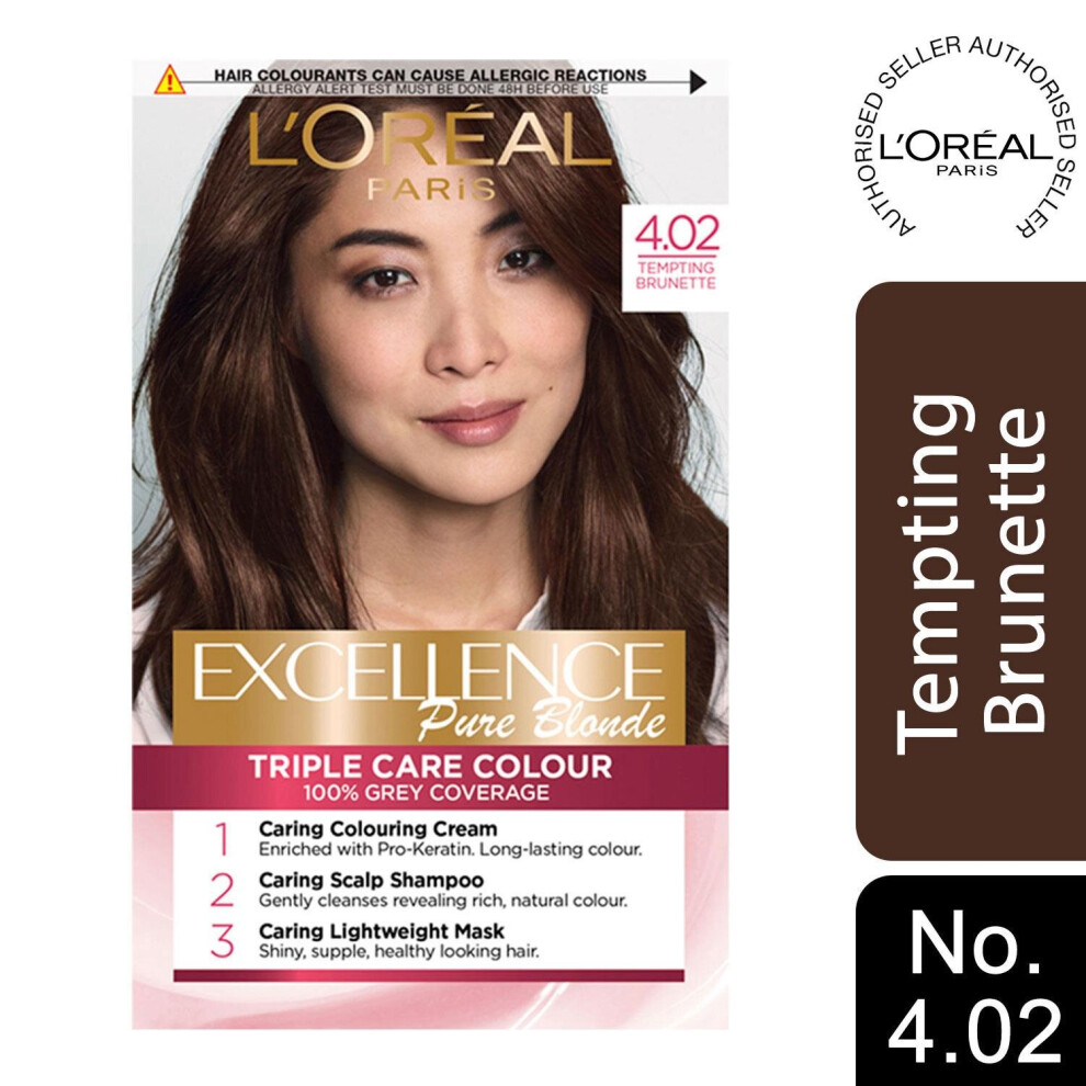 L’oréal Paris L'oreal Excellence Creme Permanent Hair Dye, 4.02 Tempting Brunette Brown