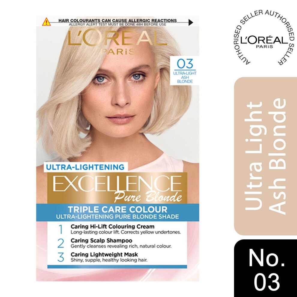 New L’oréal Paris L'oreal Excellence Creme Permanent Hair Dye, 03 Ultra-Light Ash Blonde Gold Aa103800